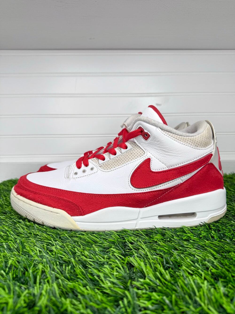 Nike Air Jordan 3 Retro Tinker Air Max 1 White University Red Men 12 CJ0939-100